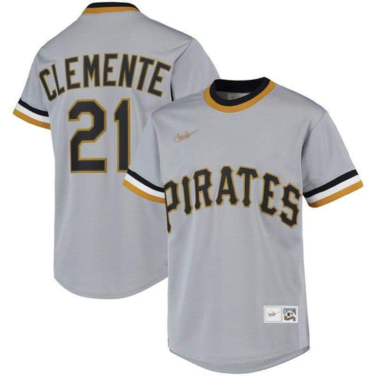 Roberto CLEMENTE jerseys MLB Grey-Black-Yellow - WORLDOFSHOES