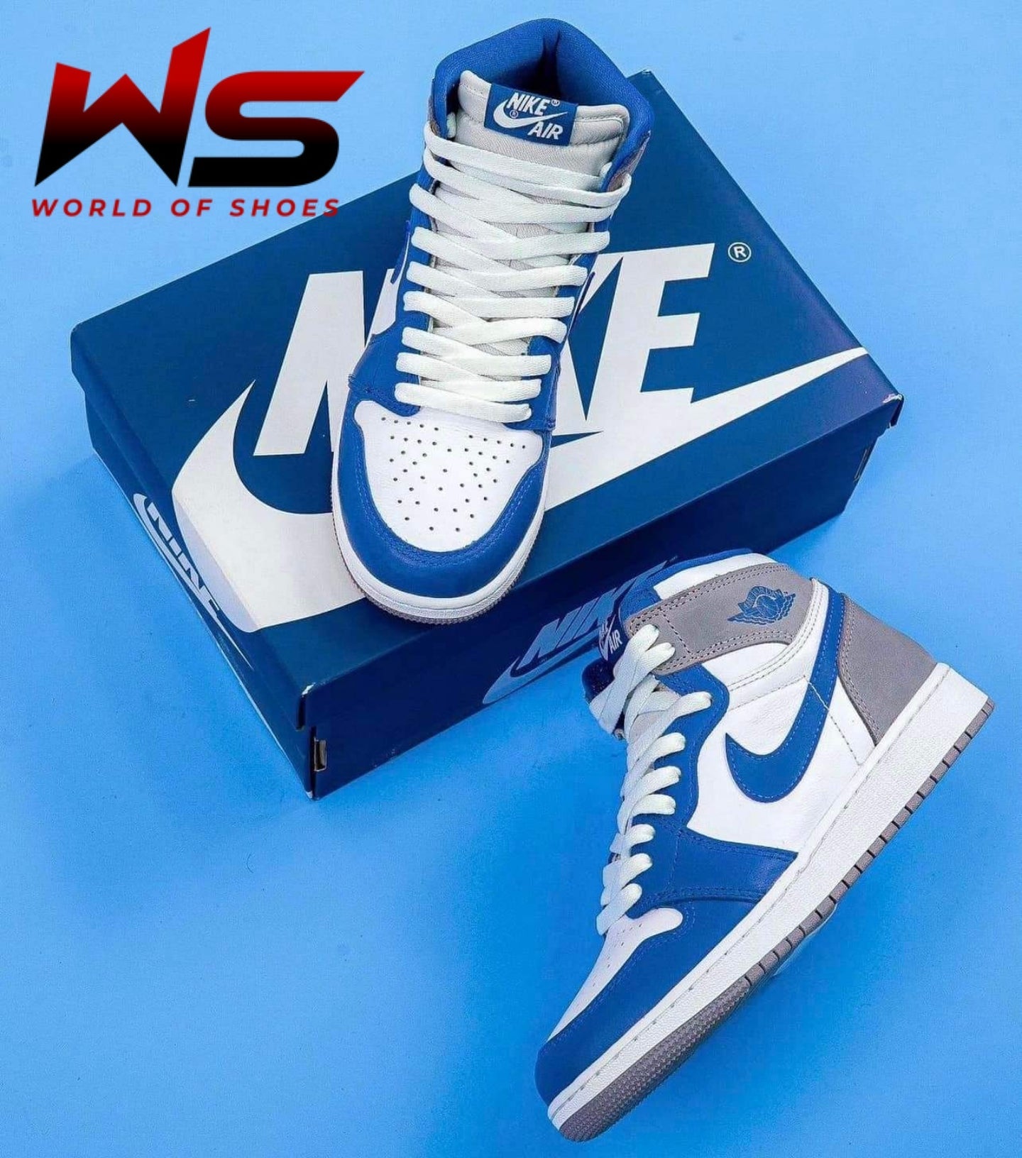 Jordan 1 Retro High OG True Blues - WORLDOFSHOES