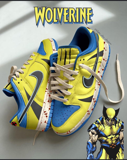 Nike dunk low WOLVERINE DEADPOOL custome - WORLDOFSHOES