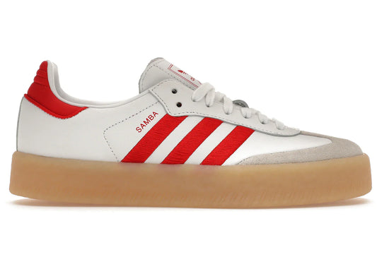 adidas Sambae White Better Scarlet Gum - WORLDOFSHOES