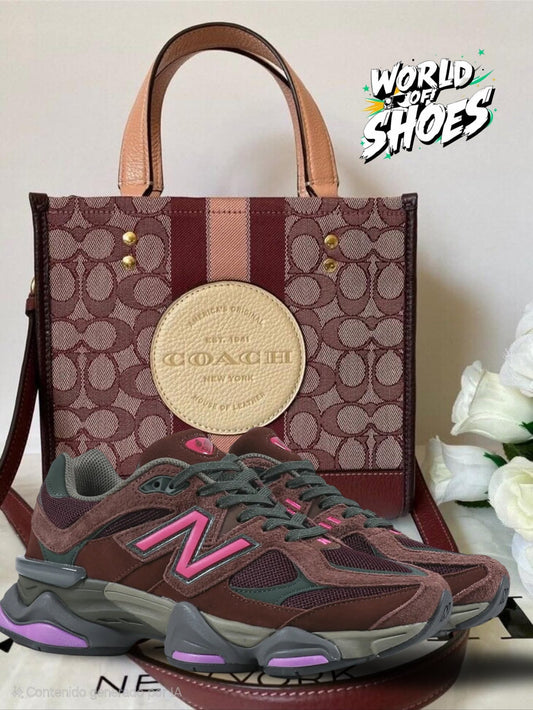 New Balance 9060 Rich Oak Burgundy coach - WORLDOFSHOES