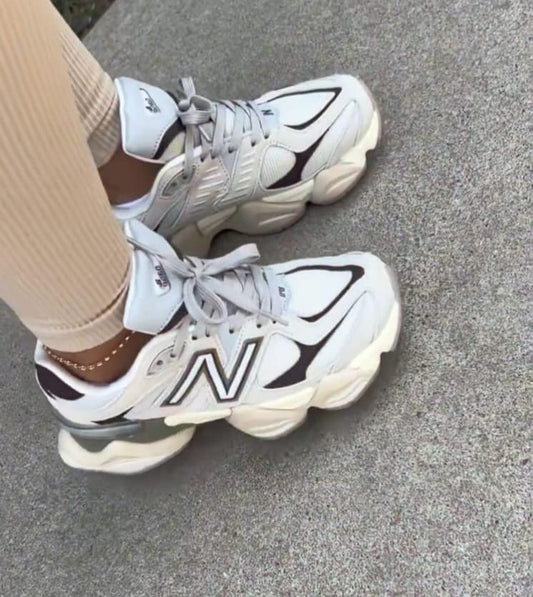 New Balance 9060 white pearl and brown - WORLDOFSHOES