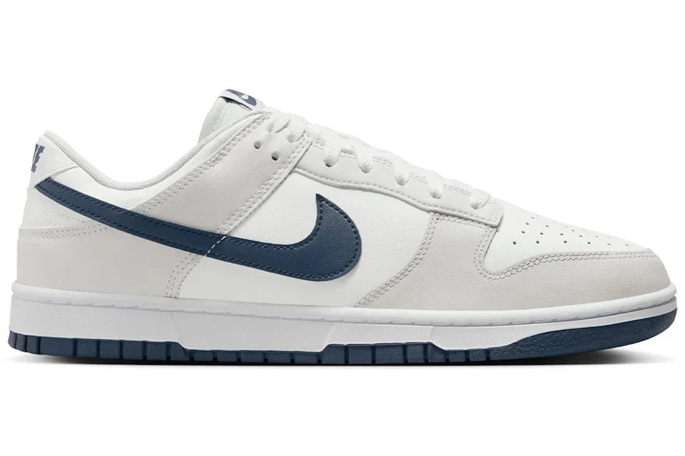 Nike Dunk Low Retro White  Navy bottom - WORLDOFSHOES
